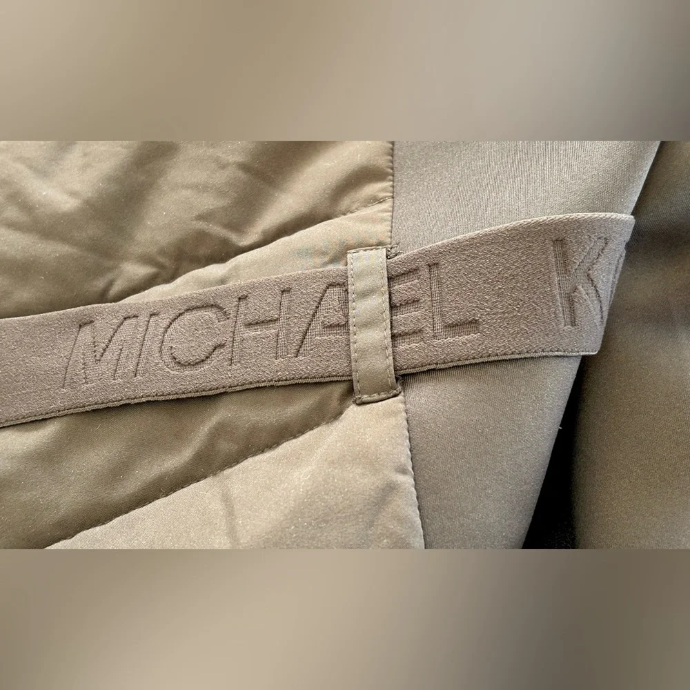 Michael Kors 💅✨ Chocolate Brown Belted MK Fur Puffer Jacket Designer Coat NWT - Picture 4 of 10